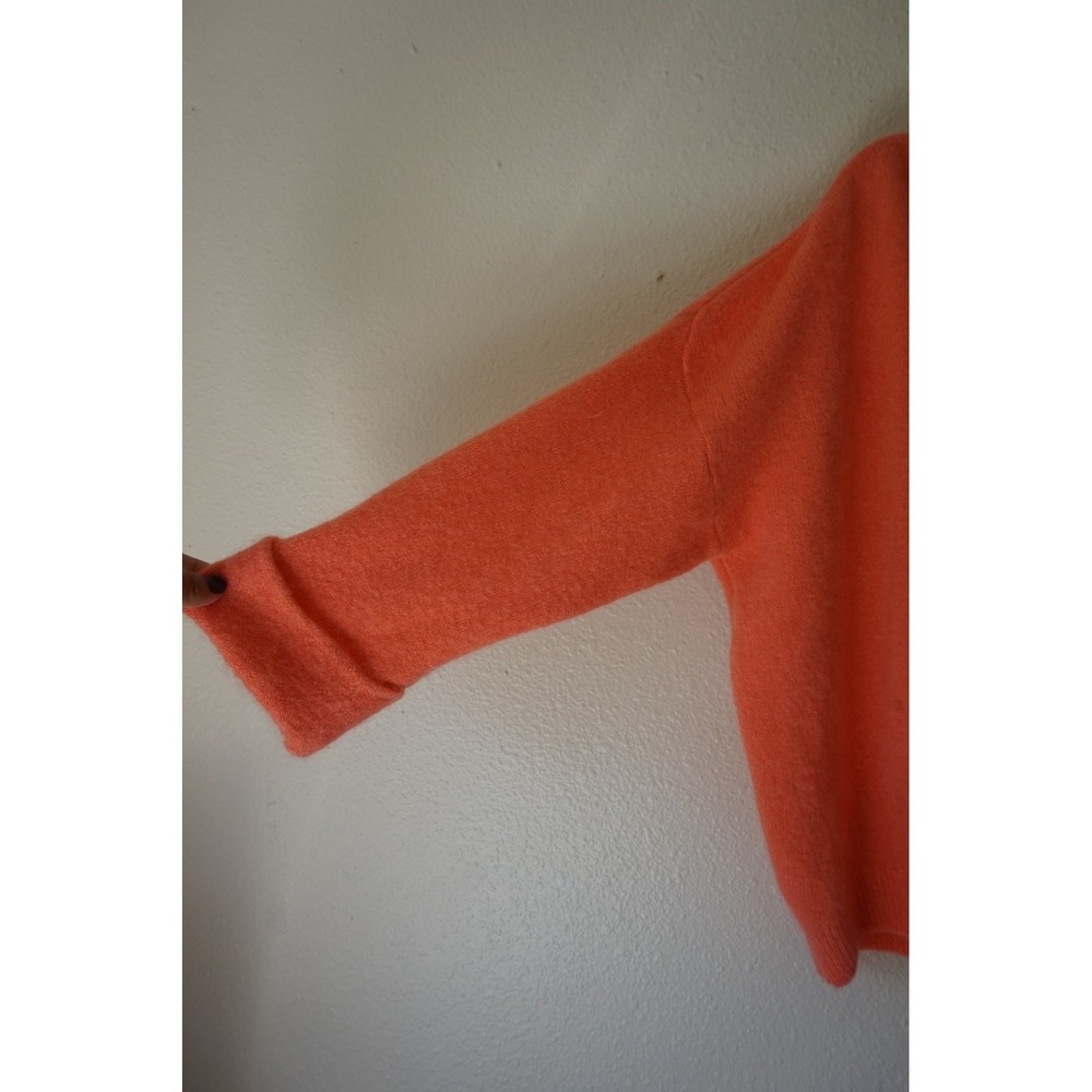 Made in Italy Sweater Baby Alpaca Blend Oversized Cozycore Coral Orange OS - Picture 5 of 6
